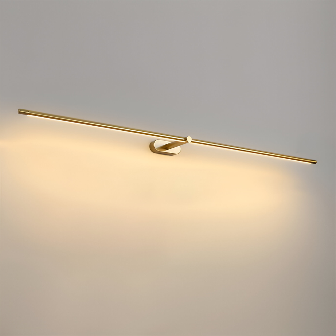 Lampa Ścienna Minimalistyczna z Obrotowym Ramieniem do Lustra i Obrazów - Złoto