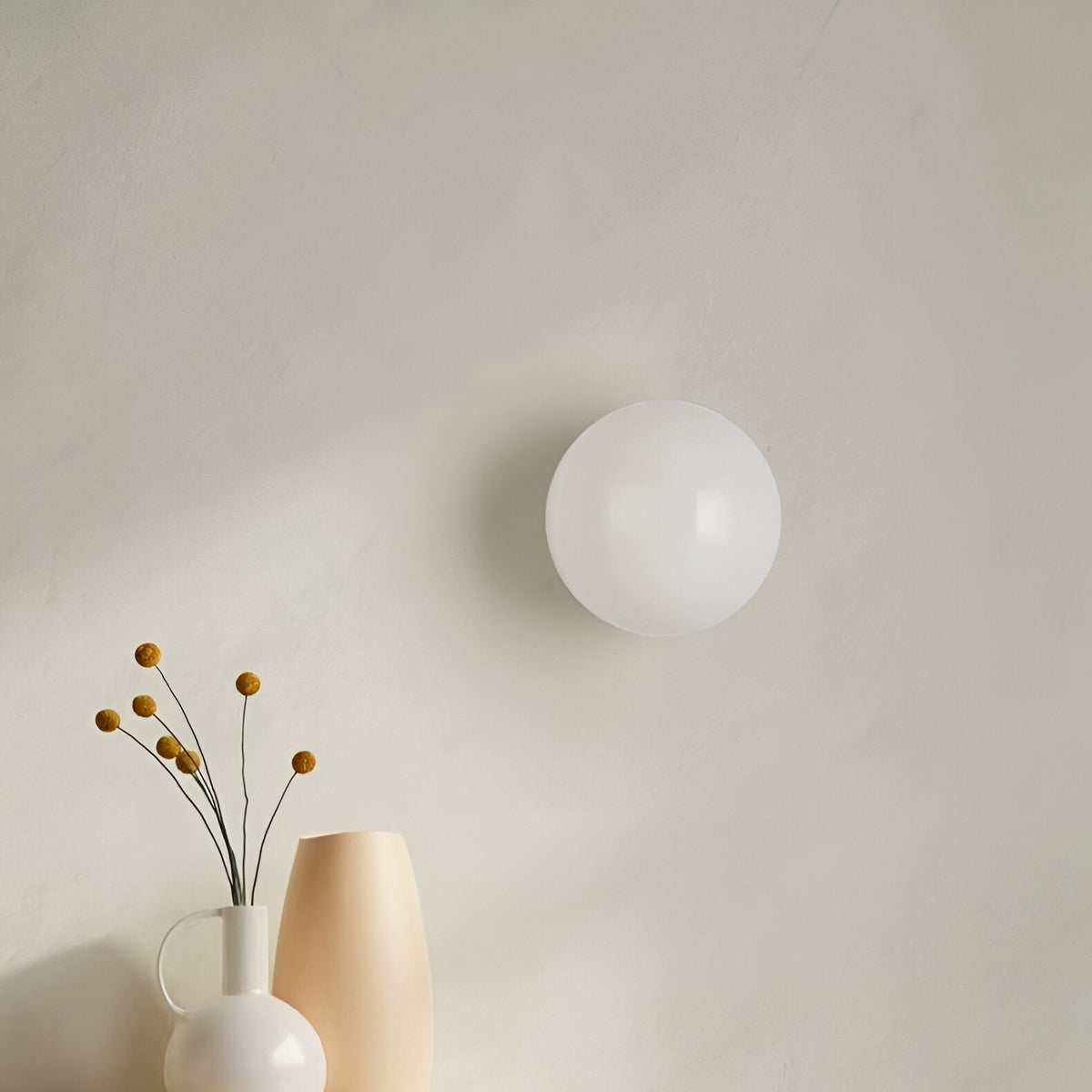 Lampa Ścienna Minimalistyczna z Okrągłym Kloszem i Rozproszonym Światłem - 13