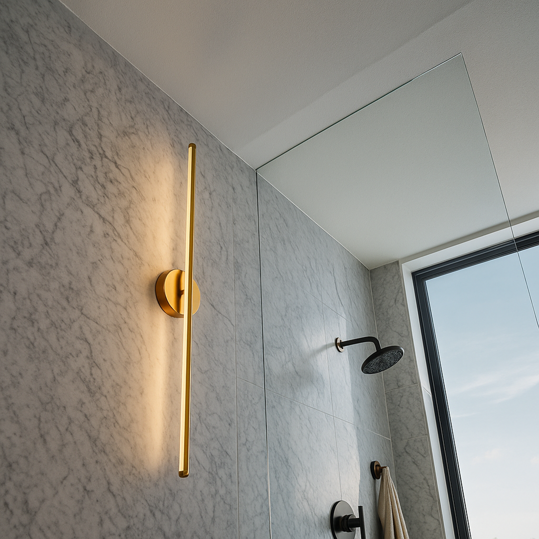 Lampa Ścienna Minimalistyczna z Zintegrowanym Źródłem Światła - Złoto