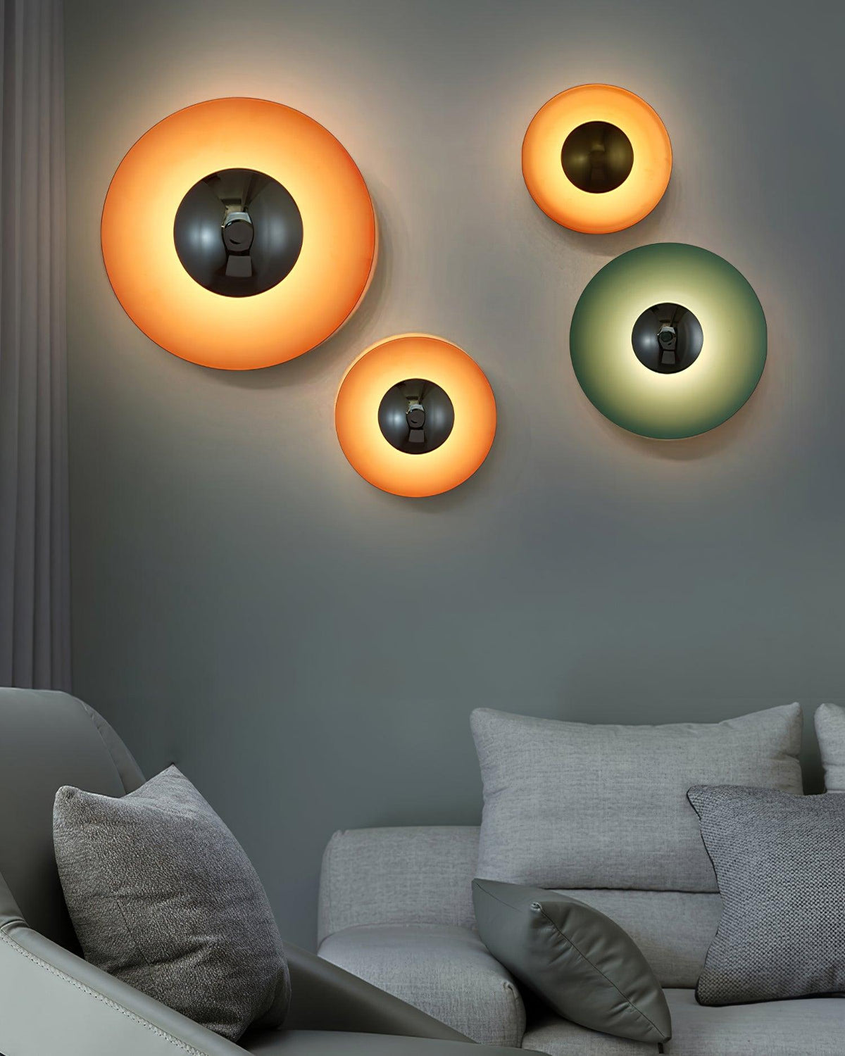 Lampa Ścienna Nowoczesna Minimalistyczna z Okrągłym Kloszem i Zintegrowanym LED - 24