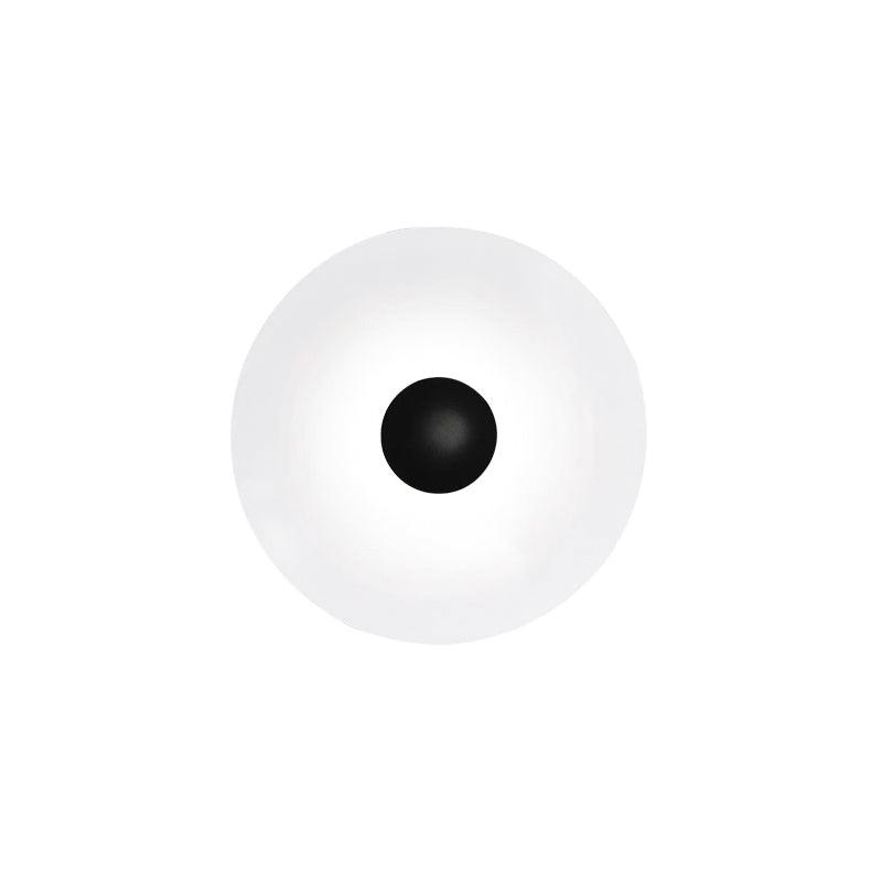 Lampa Ścienna Nowoczesna Minimalistyczna z Okrągłym Kloszem i Zintegrowanym LED - Biały i Czarny