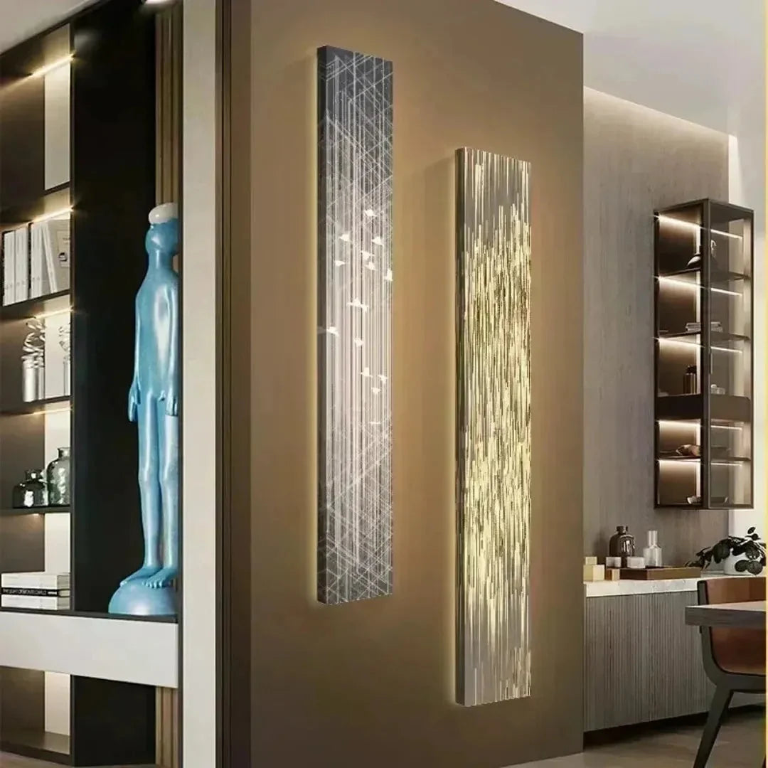 Lampa Ścienna Nowoczesna z Podświetleniem LED i Wzorem Artystycznym - 7