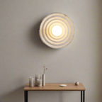 Lampa Ścienna Okrągła Wabi-Sabi Retro z Teksturowaną Obudową - 9