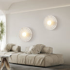 Lampa Ścienna Okrągła Wabi-Sabi Retro z Teksturowaną Obudową - 12