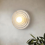 Lampa Ścienna Okrągła Wabi-Sabi Retro z Teksturowaną Obudową - 3