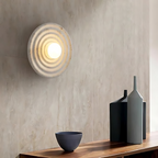 Lampa Ścienna Okrągła Wabi-Sabi Retro z Teksturowaną Obudową - 5
