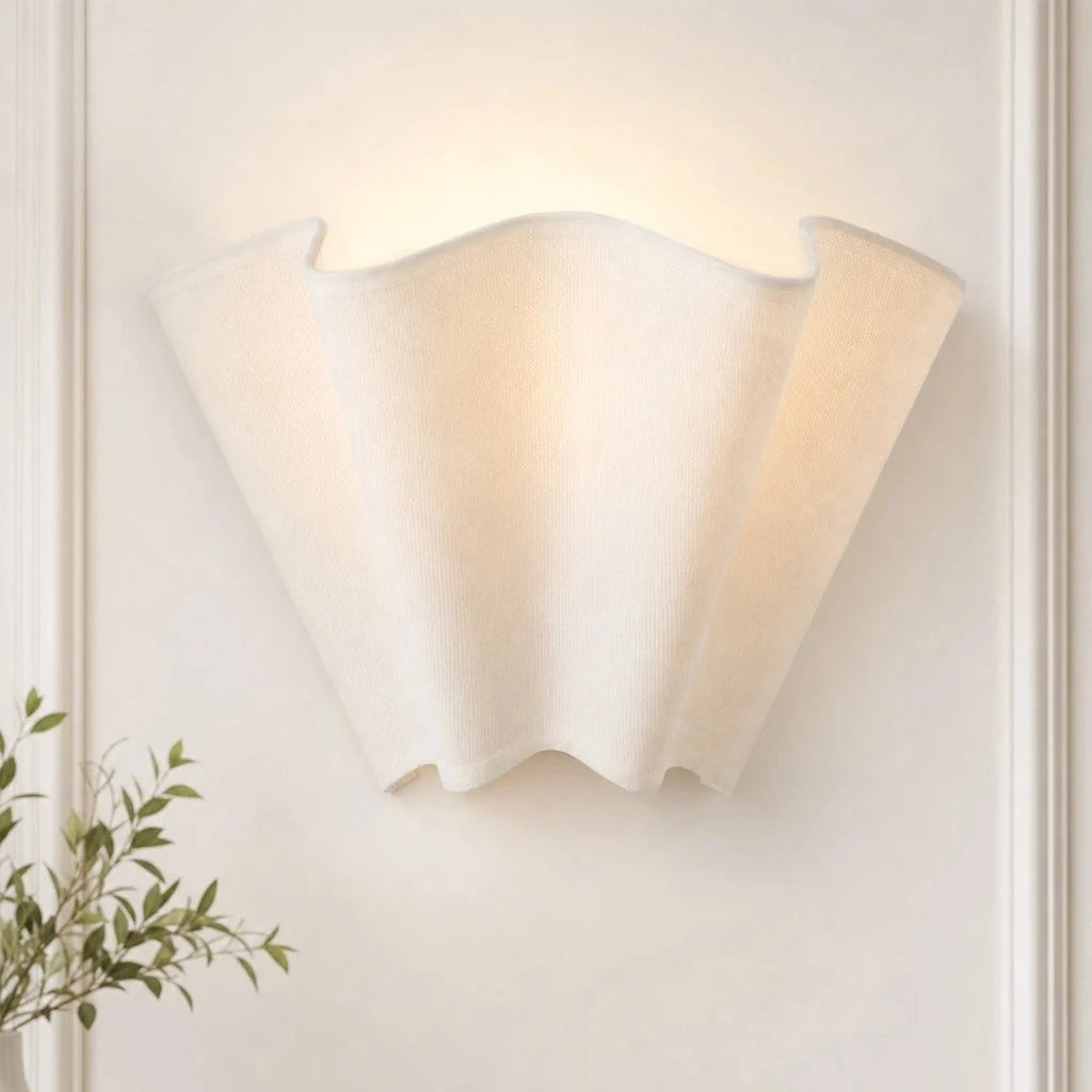Lampa Ścienna Skandynawska z Abażurem w Kształcie Kwiatu - 11