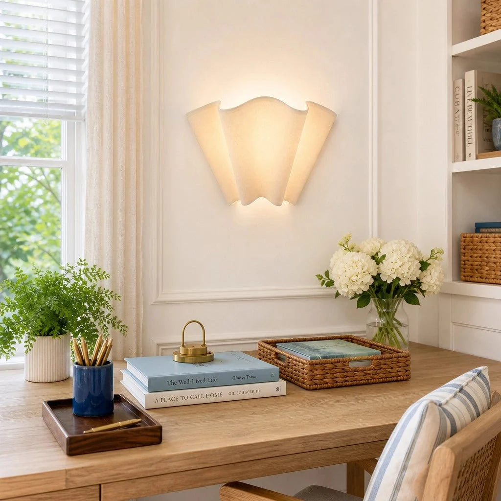 Lampa Ścienna Skandynawska z Abażurem w Kształcie Kwiatu - 7