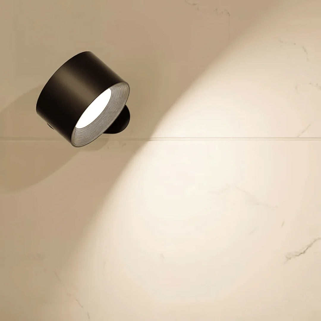 Lampa Ścienna Skandynawska z Regulowaną Głowicą i Akumulatorem - Czarny