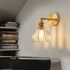 Lampa Ścienna Vintage z Kloszem ze Szkła w Kształcie Kwiatu - 11