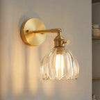 Lampa Ścienna Vintage z Kloszem ze Szkła w Kształcie Kwiatu - Transparentny