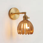 Lampa Ścienna Vintage z Kloszem ze Szkła w Kształcie Kwiatu - 3