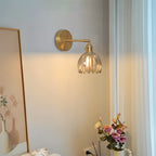 Lampa Ścienna Vintage z Kloszem ze Szkła w Kształcie Kwiatu - 22