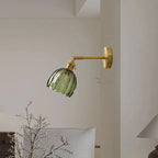 Lampa Ścienna Vintage z Kloszem ze Szkła w Kształcie Kwiatu - 6