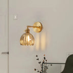 Lampa Ścienna Vintage z Kloszem ze Szkła w Kształcie Kwiatu - 7