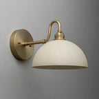 Lampa Ścienna Vintage z Mosiężnym Ramieniem i Kloszem w Kształcie Misy - 17