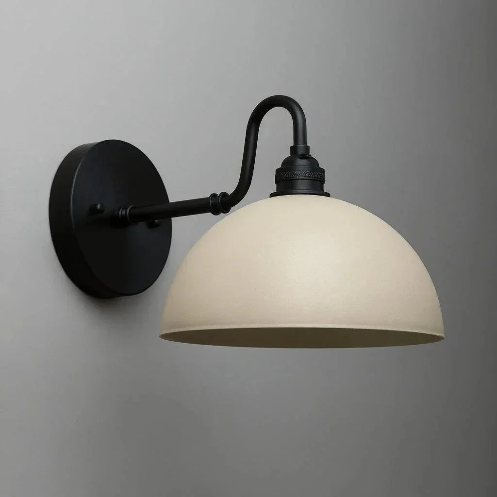 Lampa Ścienna Vintage z Mosiężnym Ramieniem i Kloszem w Kształcie Misy - 18