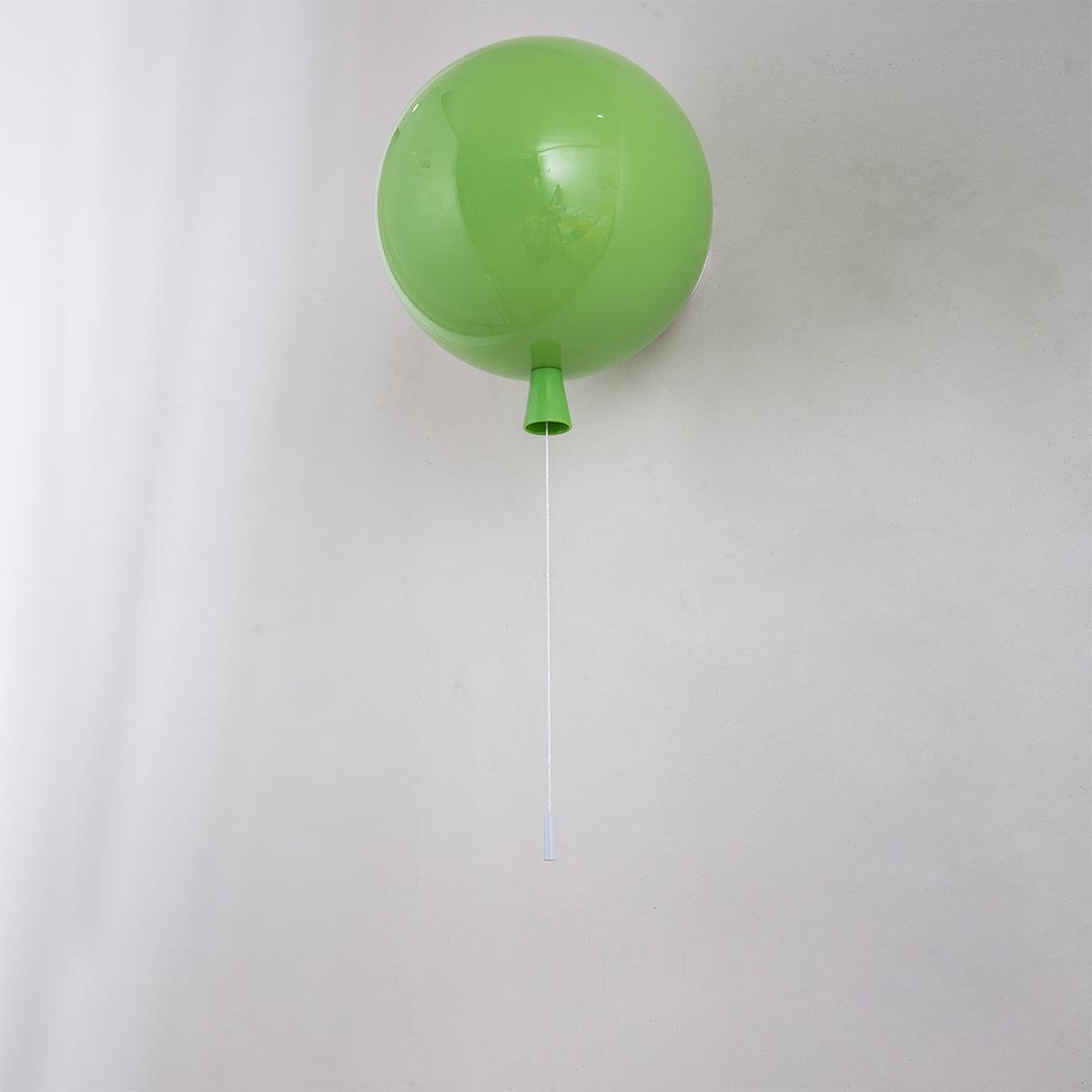 Lampa Ścienna w Kształcie Balonu Nowoczesna z Włącznikiem Sznurkowym - Zielony