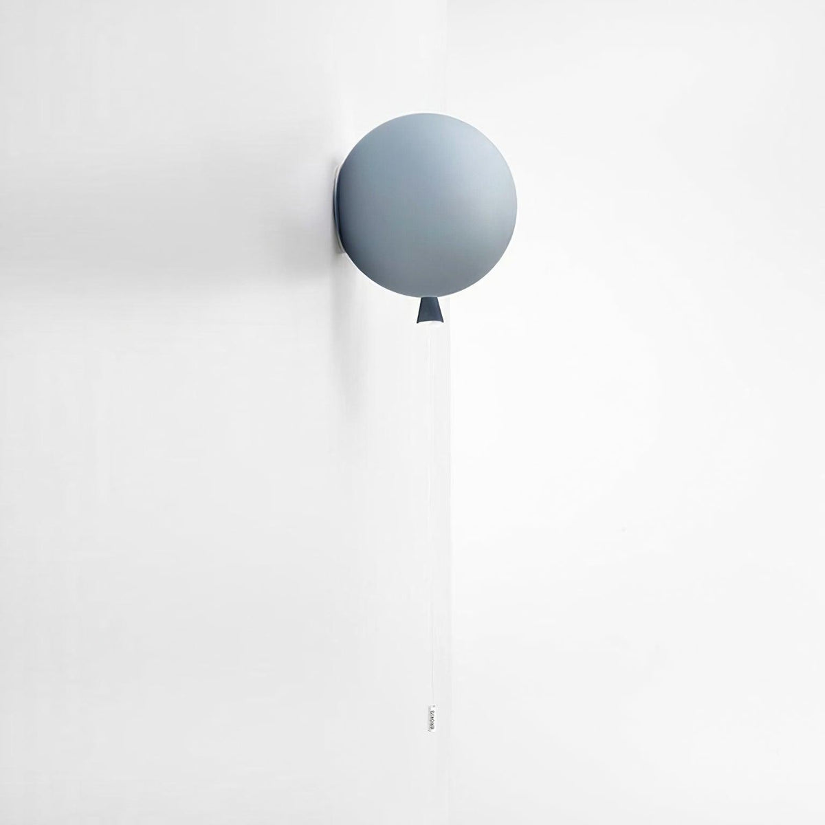 Lampa Ścienna w Kształcie Balonu Nowoczesna z Włącznikiem Sznurkowym - Szary matowy