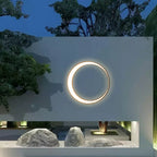 Lampa Ścienna Zewnętrzna Minimalistyczna z Okrągłym Pierścieniem do Ogrodu - 5
