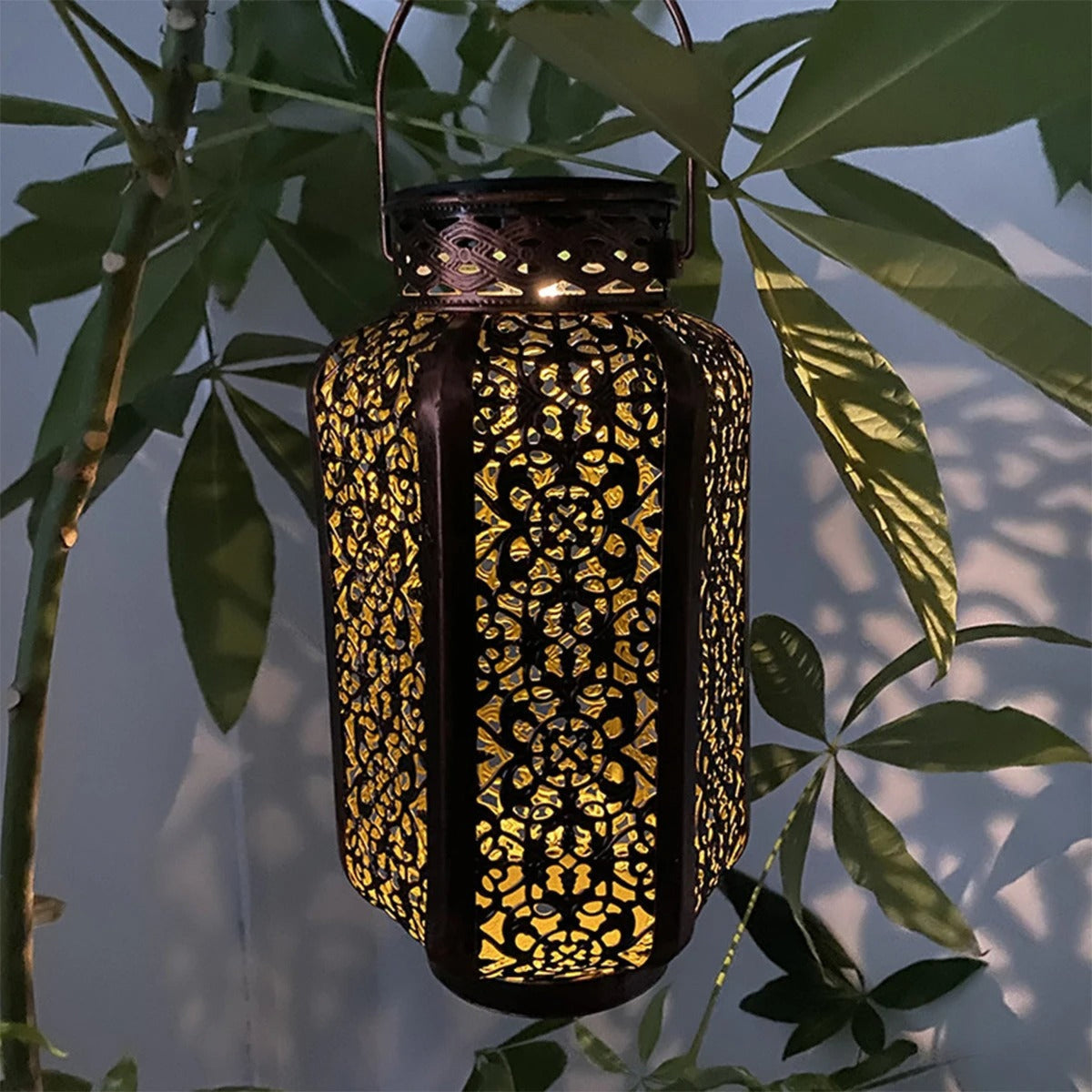 Lampa Solarna Ogrodowa Orientalna z Ażurowym Wzorem do Powieszenia i Postawienia - 4