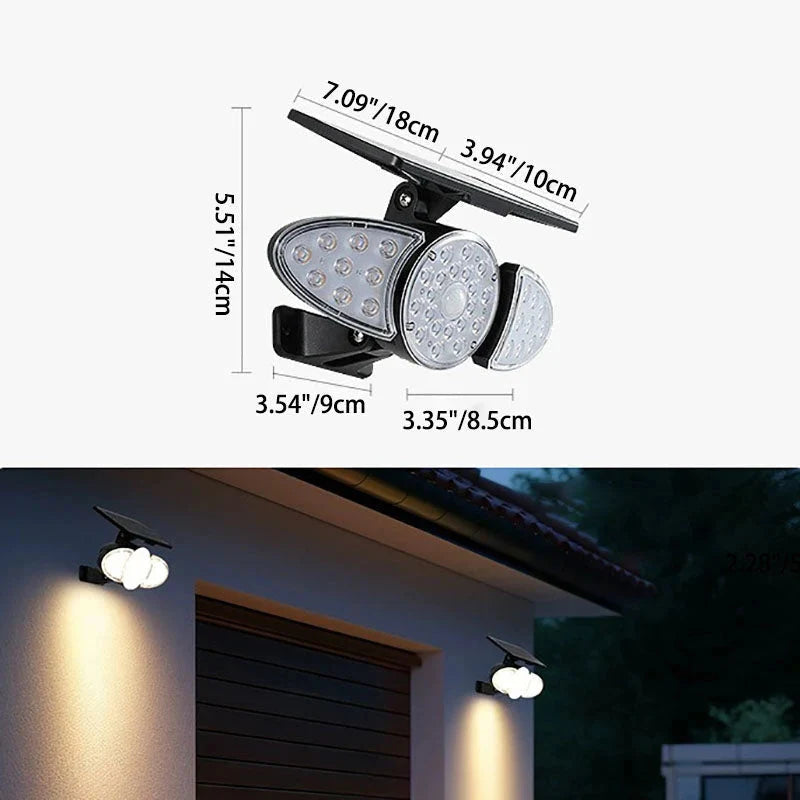 Lampa Solarna Ścienna Zewnętrzna do Ogrodu i Elewacji - 10