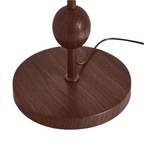 Lampa Stojąca i Stołowa Retro z Kloszem w Kształcie Kwiatu i Drewnianą Podstawą - 4