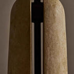 Lampa Stołowa Art Deco z Kopułowym Kloszem na Kamiennej Podstawie - 6