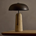 Lampa Stołowa Art Deco z Kopułowym Kloszem na Kamiennej Podstawie - 7
