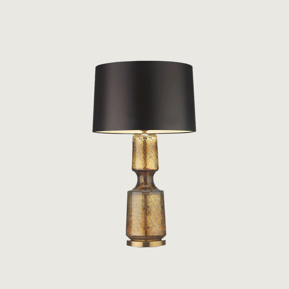 Lampa Stołowa Art Deco ze Szklaną Podstawą i Abażurem - 5