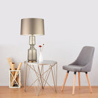 Lampa Stołowa Art Deco ze Szklaną Podstawą i Abażurem