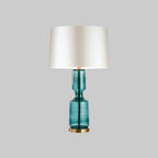 Lampa Stołowa Art Deco ze Szklaną Podstawą i Abażurem - 8