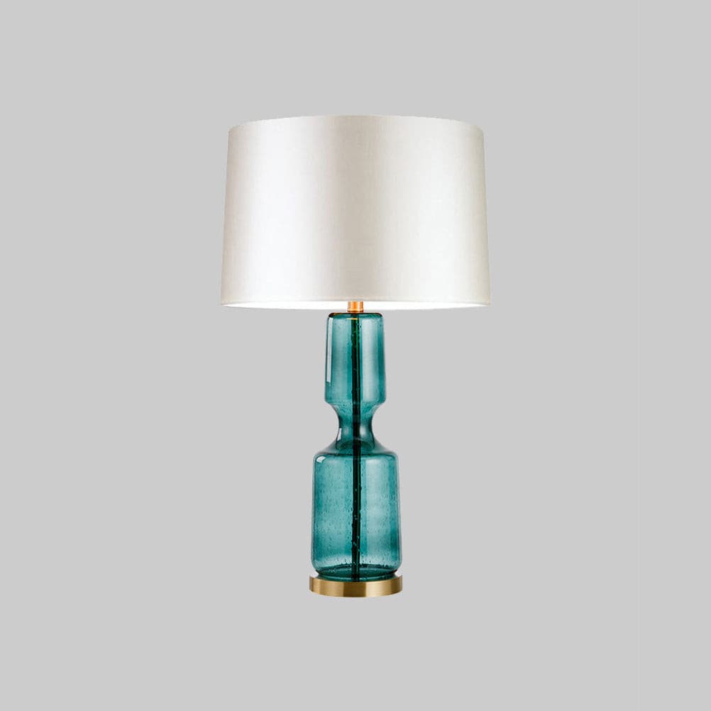Lampa Stołowa Art Deco ze Szklaną Podstawą i Abażurem - 8