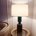 Lampa Stołowa Art Deco ze Szklaną Podstawą i Abażurem - 9