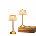 Lampa Stołowa Bezprzewodowa Art Deco z Kryształowym Kloszem - 2