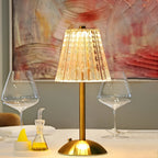 Lampa Stołowa Bezprzewodowa Art Deco z Kryształowym Kloszem - 4
