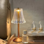 Lampa Stołowa Bezprzewodowa Art Deco z Kryształowym Kloszem - 5