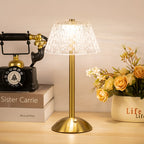 Lampa Stołowa Bezprzewodowa Art Deco z Kryształowym Kloszem - 9