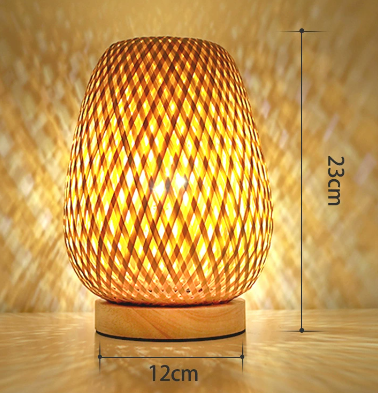 Lampa Stołowa Boho z Bambusowym Kloszem i Regulacją Jasności - 11