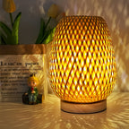 Lampa Stołowa Boho z Bambusowym Kloszem i Regulacją Jasności - 8