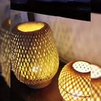 Lampa Stołowa Boho z Bambusowym Kloszem i Regulacją Jasności - 9