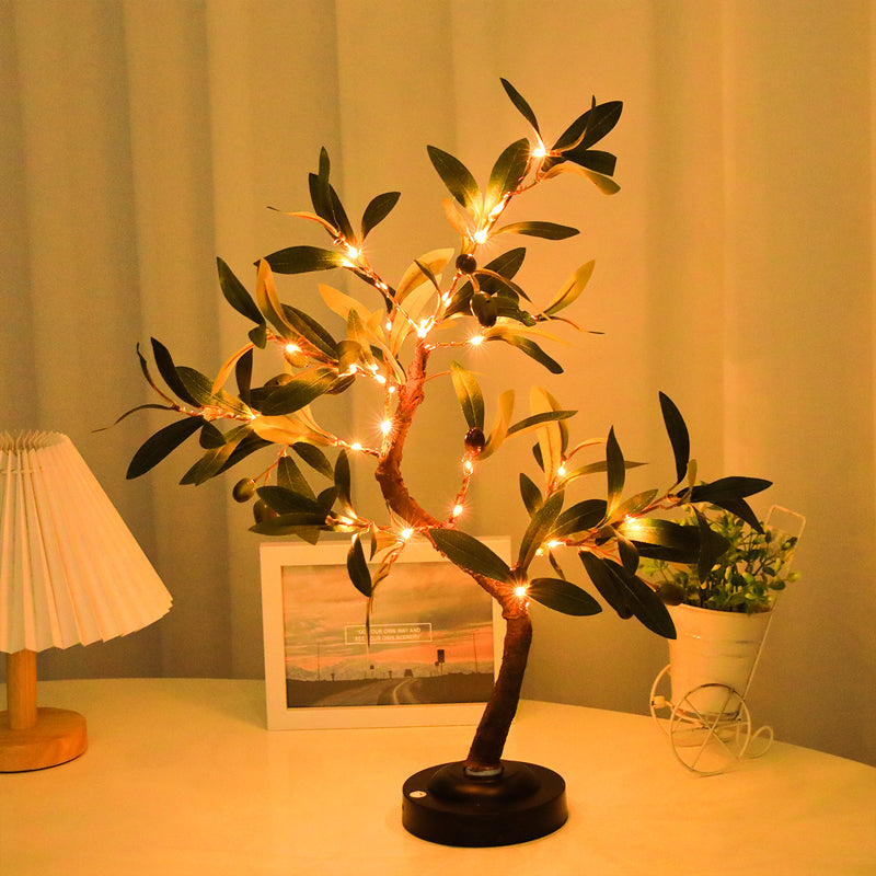Lampa Stołowa Dekoracyjna w Kształcie Drzewa Oliwnego z Lampkami LED - 3