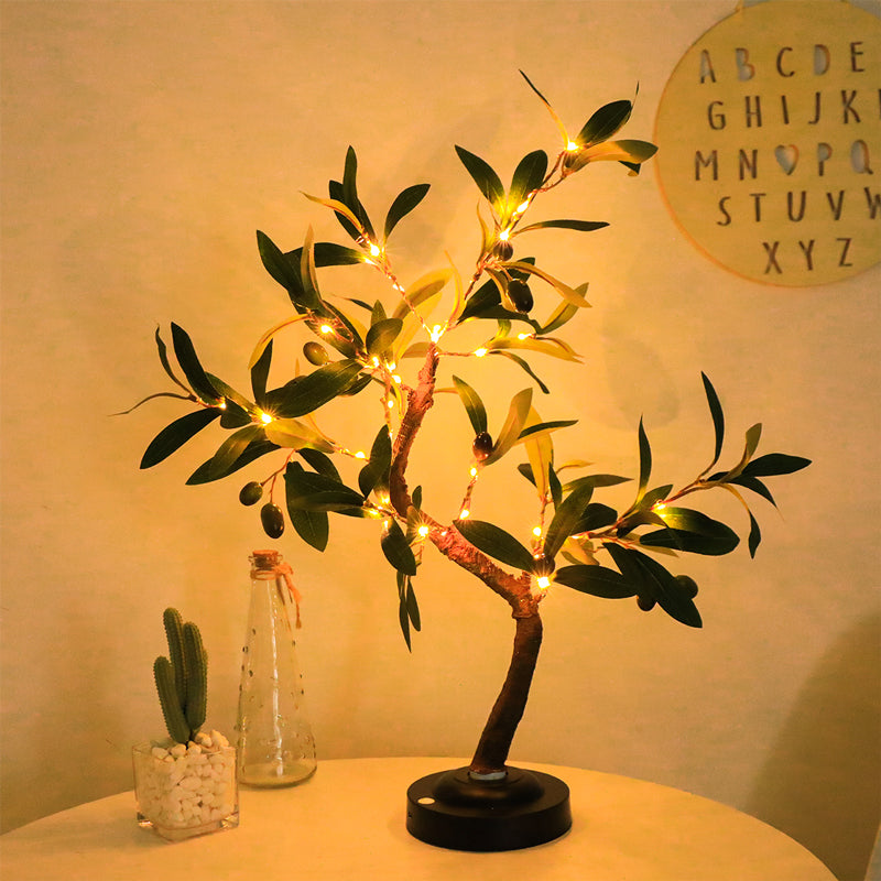Lampa Stołowa Dekoracyjna w Kształcie Drzewa Oliwnego z Lampkami LED - 4