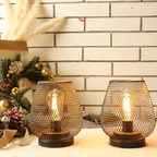 Lampa Stołowa Industrialna Bezprzewodowa z Metalową Siatką i Ściemniaczem - 5