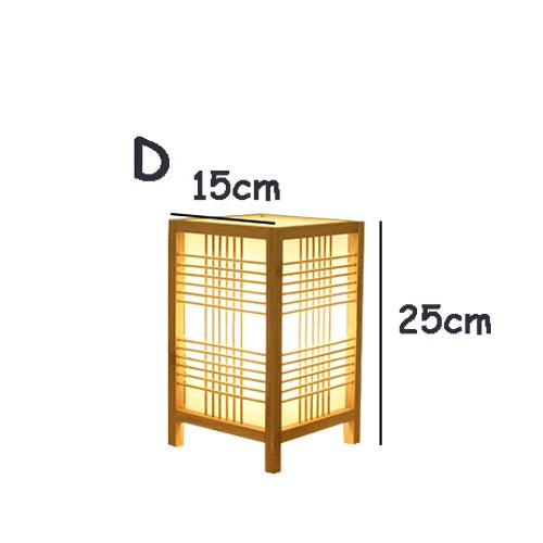 Lampa Stołowa Japandi z Bambusową Klatką w Stylu Zen