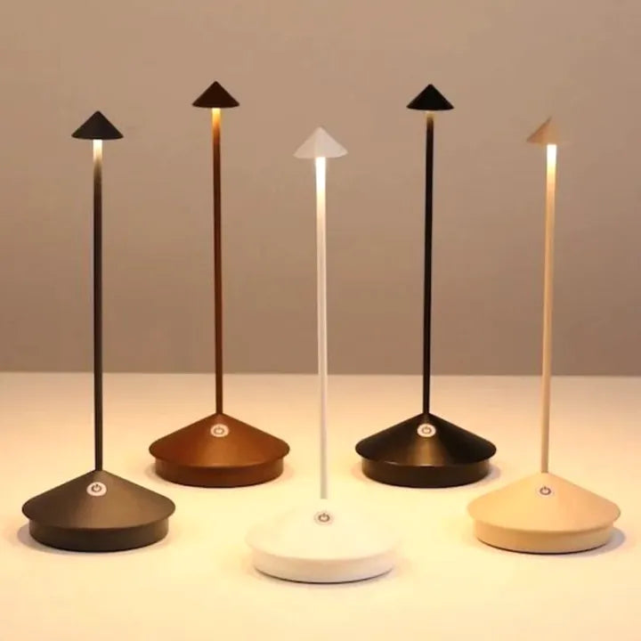 Lampa Stołowa Minimalistyczna Bezprzewodowa z Funkcją Ściemniania - Szary