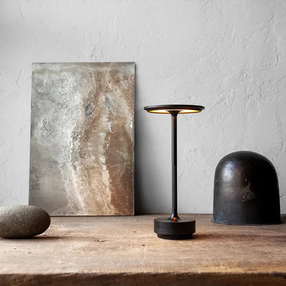 Lampa Stołowa Minimalistyczna z Okrągłą Głowicą i Ściemnianiem Dotykowym - 15