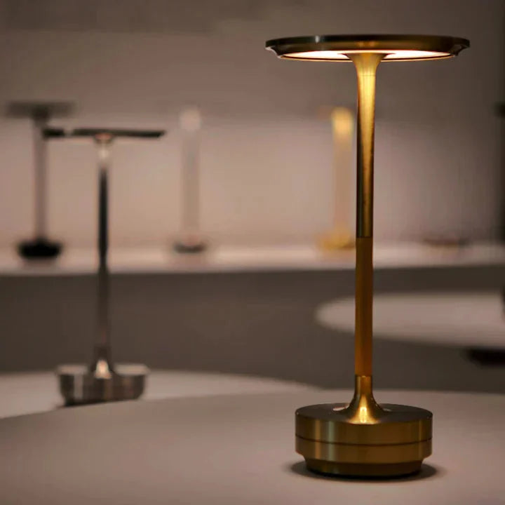 Lampa Stołowa Minimalistyczna z Okrągłą Głowicą i Ściemnianiem Dotykowym - 4