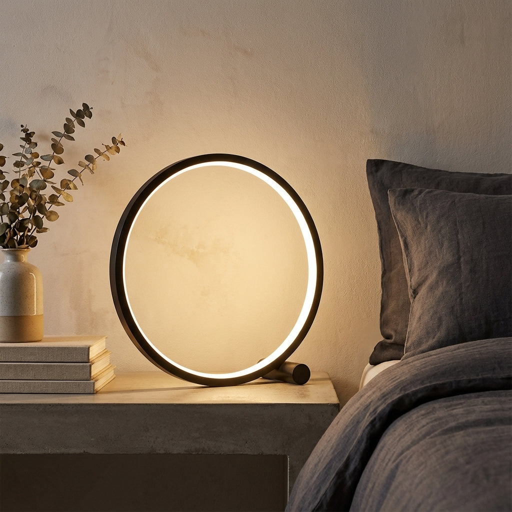 Lampa Stołowa Minimalistyczna z Okrągłym Kloszem i Dotykowym Ściemniaczem