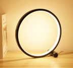 Lampa Stołowa Minimalistyczna z Okrągłym Kloszem i Dotykowym Ściemniaczem - Czarny